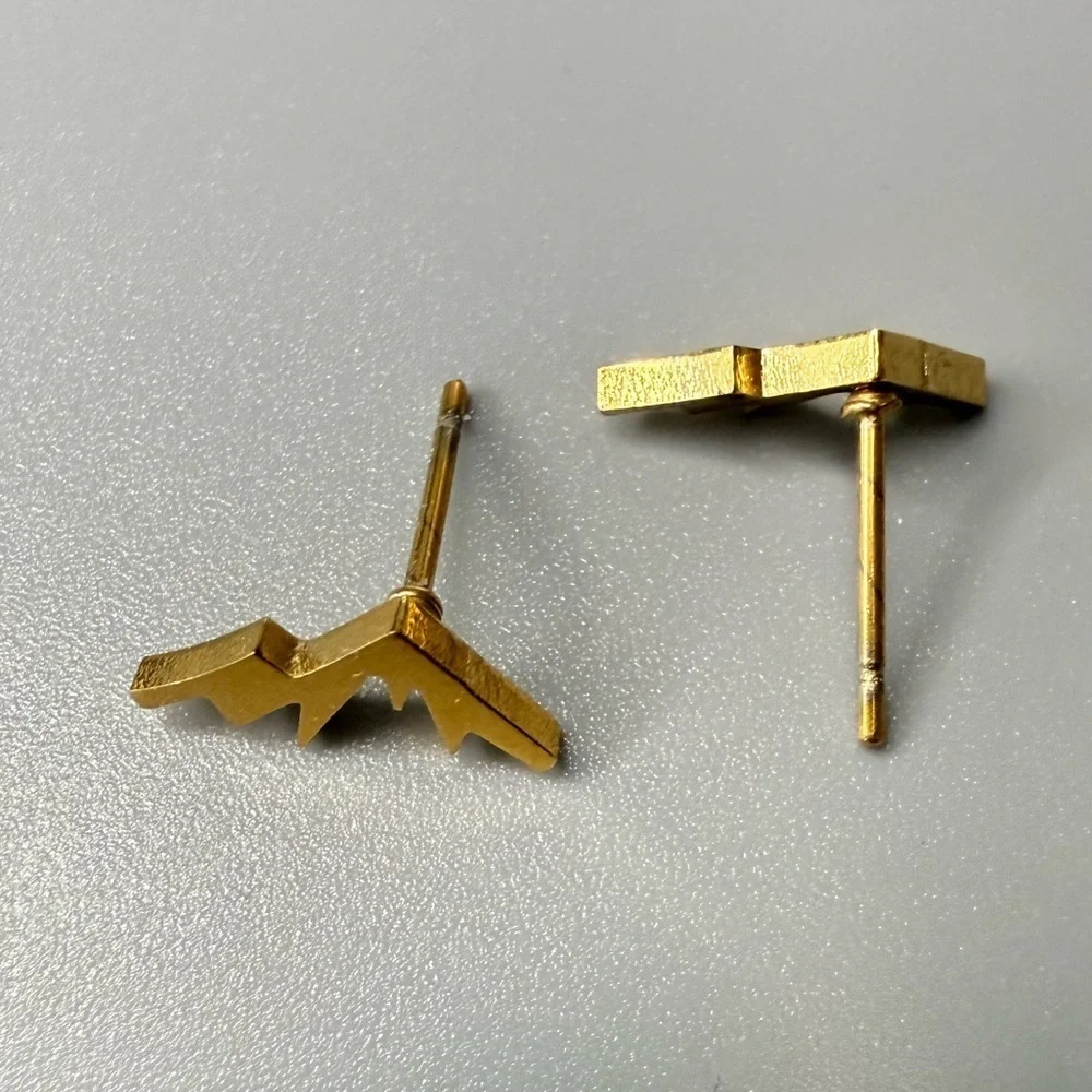 14K Gold Stainless Steel Mountain Earrings